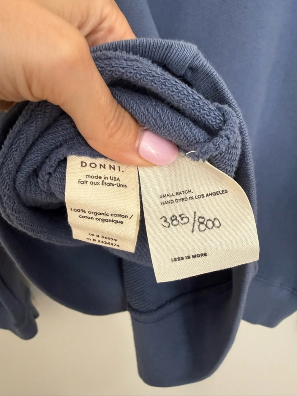 DONNI. Blue Crewneck Sweatshirt -brand new w tag. Limited made. - Picture 12 of 12